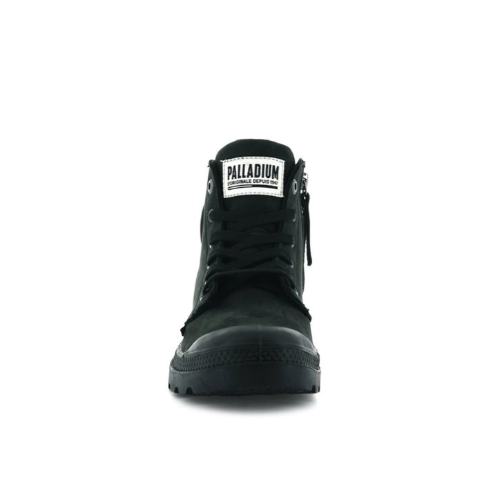 Dámské Boty Palladium Pampa Hi Zip Nubuck Černé | CZ TFI-49R